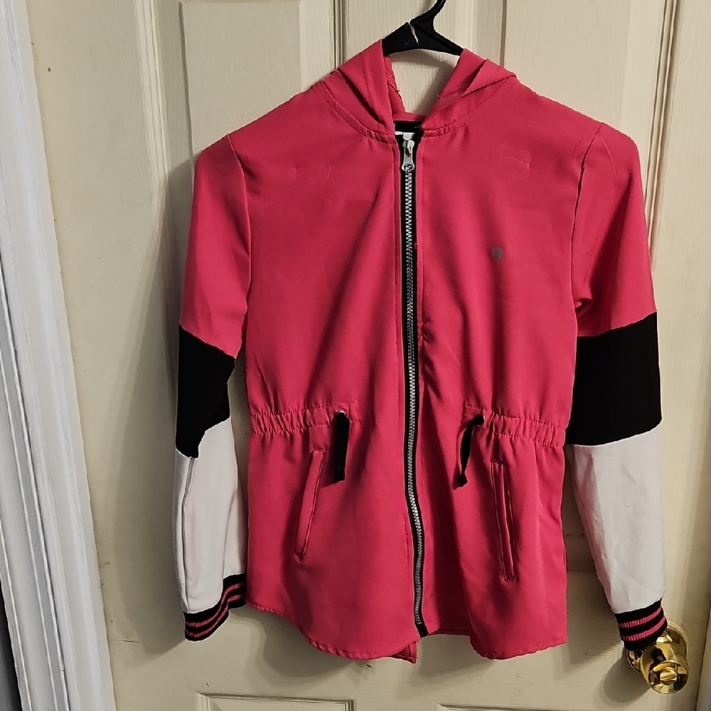 Pink and Black Hooded Jacket
